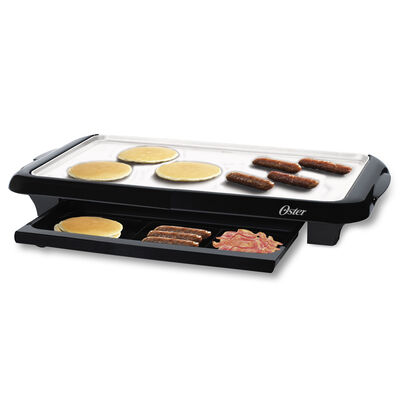 Oster® DuraCeramic™ Griddle with Warming Tray, Black & Silver Oster® DuraCeramic™ Griddle with Warming Tray, Black & Silver