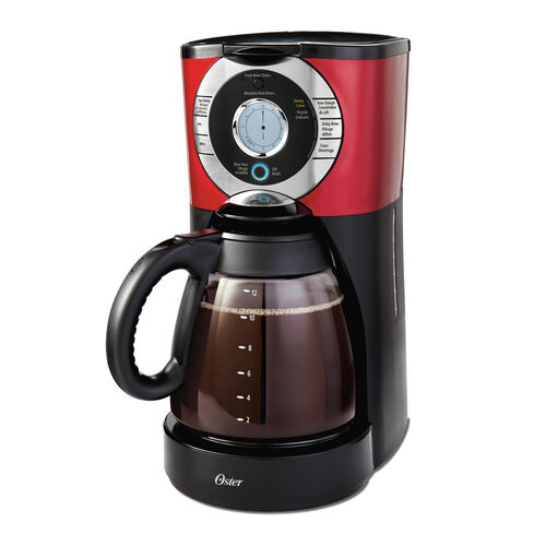 Oster® 12Cup Programmable Coffee Maker, Red Stainless Steel BVSTTJX36