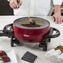 Oster®  3 Qt Fondue Pot  with Forks, Stainless Metallic Red Image 5 of 5
