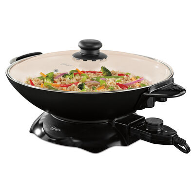 Oster® DuraCeramic™ Electric Wok, Black & White Oster® DuraCeramic™ Electric Wok, Black & White