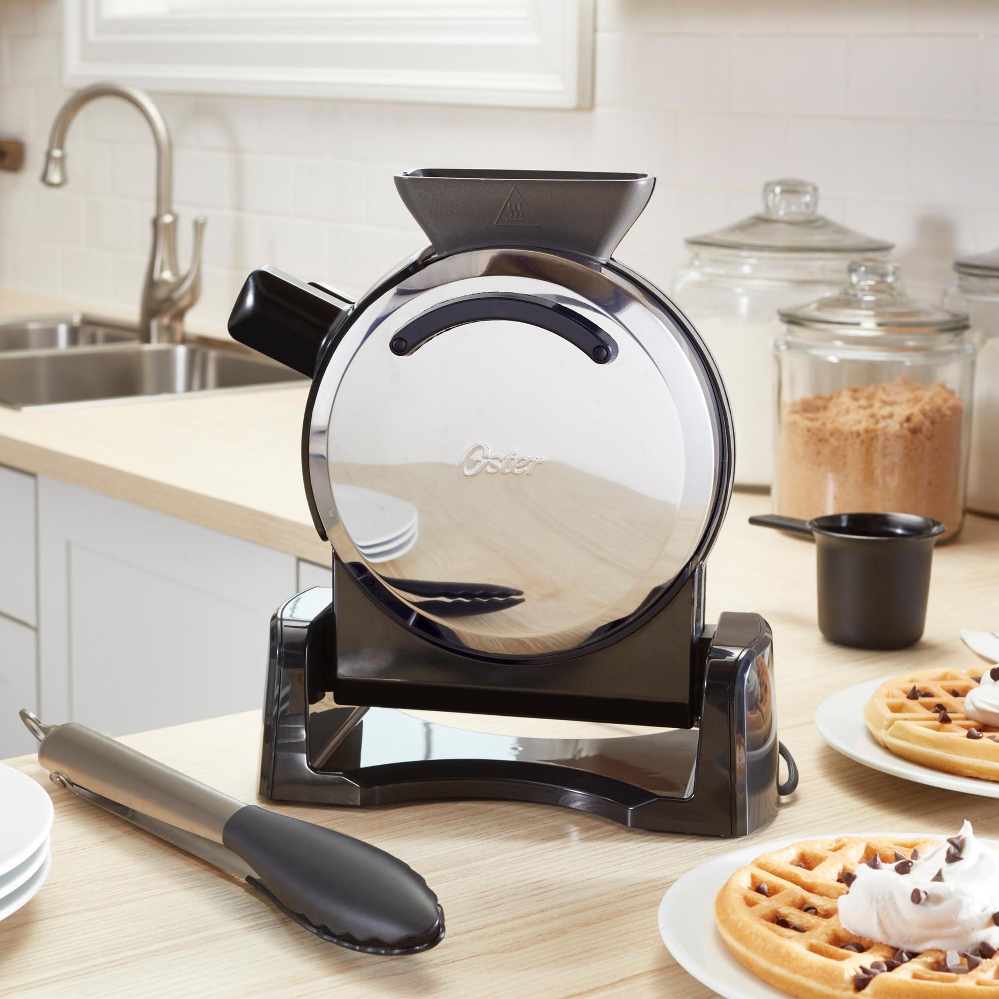 Oster DiamondForce Nonstick Vertical Waffle Maker with Scoop, Stainless ...