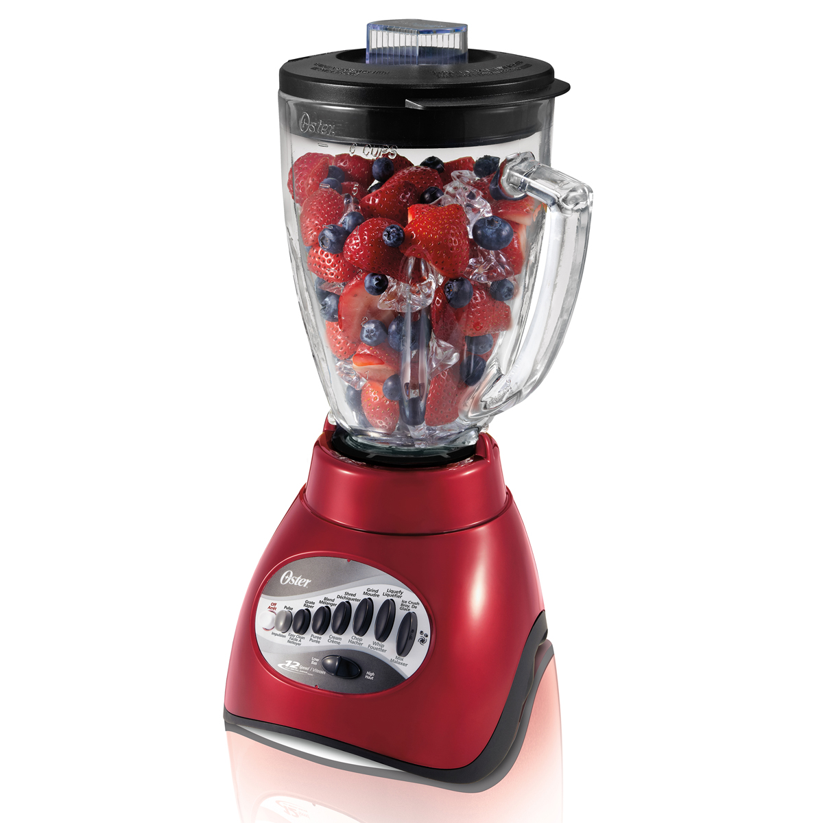 Oster® 700 Watt 12 Speed Stand Blender with Accessories, Red 6844B33
