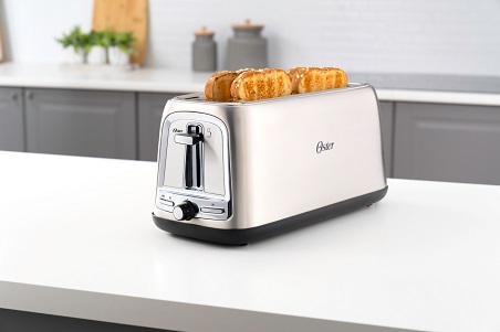 Oster 4 Slice Long Slot Toaster Stainless Steel on Oster