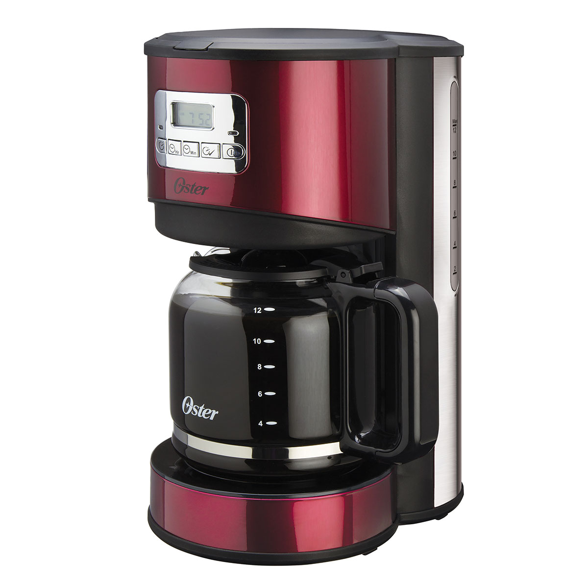 Oster® 12Cup Programmable Coffee Maker, Red Stainless Steel BVSTAD036