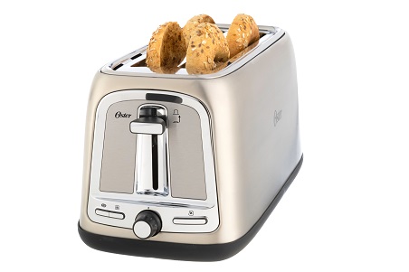 Oster Stainless Steel Long Slot 4 Slice Pop Up Toaster Silver
